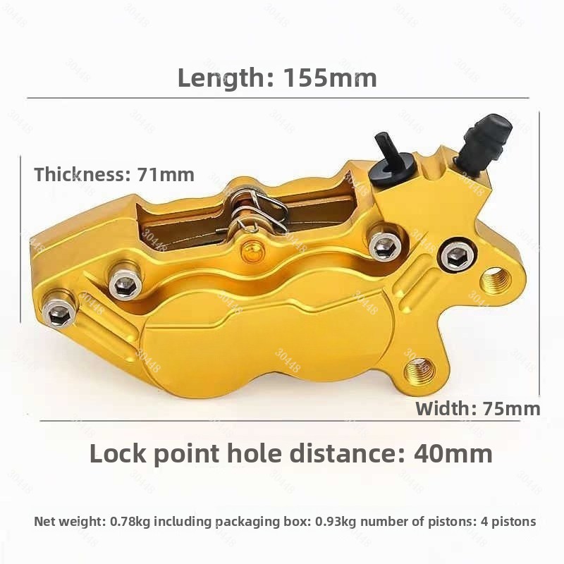 Motorcycle CNC Four-Piston Bra - Brake Disc Motorcycle recension och pris